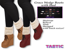 Tastic-Grace Wedge Boots with Hud