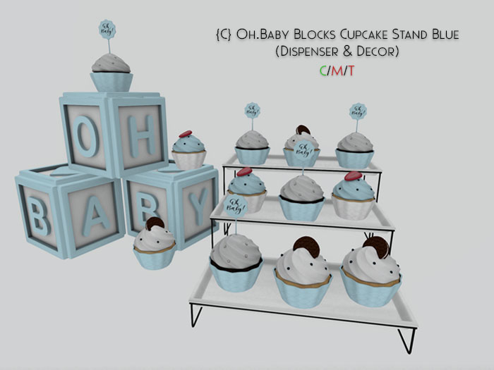 {C} Oh.Baby Blocks Cupcake Stand Blue