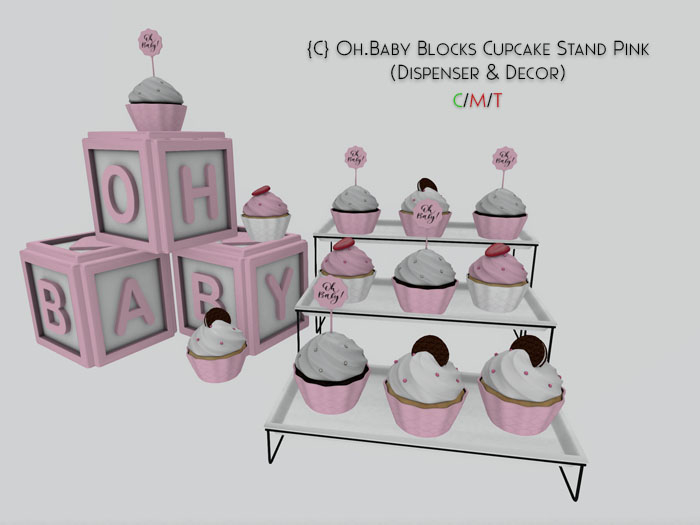 {C} Oh.Baby Blocks Cupcake Stand Pink