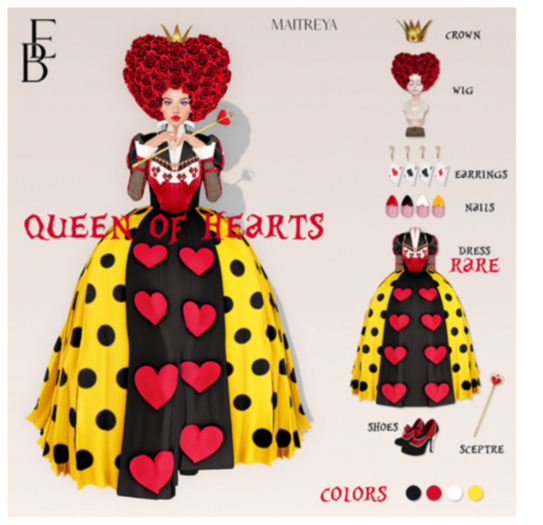Belle Epoque - Queen of Hearts - Earrings Spades (Box)