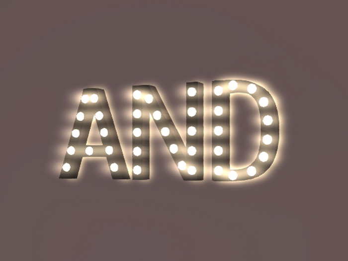 [Px] "AND" Illuminated Light Bulbs Sign