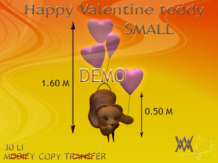 Teddy bear SMALL Happy Valentine by Wild Motley DEMO