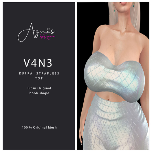 <Agnes> V4N3  KUPRA STRAPLESS TOP  WHITE