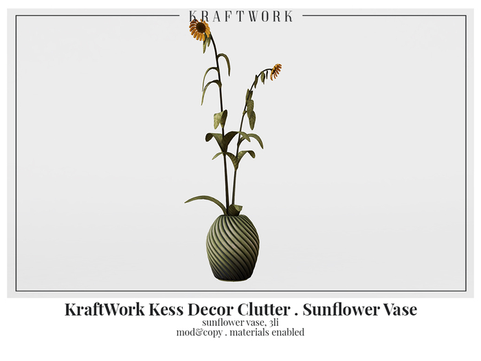 Kraftwork Kess Corner Unit & Clutter . Sunflower Vase