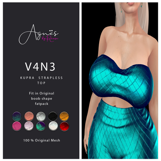 <Agnes> V4N3  KUPRA STRAPLESS TOP fatpack