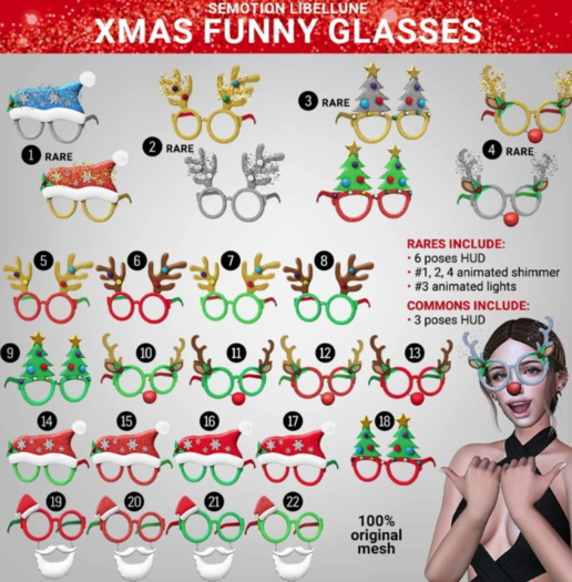 SEmotion Libellune Xmas Funny Glasses #2 RARE