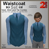Waistcoat Set [2cute] Light Blue with Light Blue Dress Shirt
