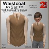 Waistcoat Set [2cute] Light Oak with Tan Dress Shirt