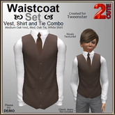 Waistcoat Set [2cute] Medium Oak with White Dress Shirt