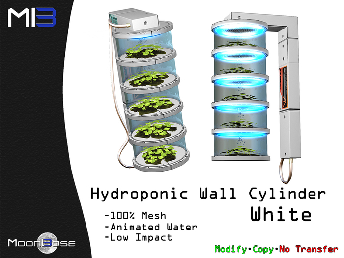 [MB3] Hydroponic Wall Cylinder - White (Boxed)