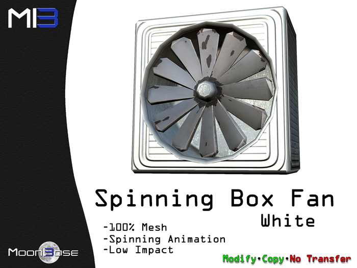 [MB3] Spinning Box Fan - White (Boxed)