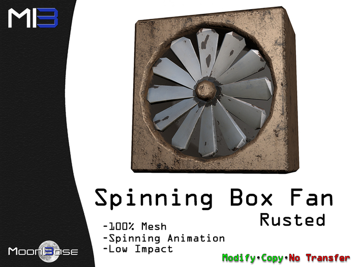 [MB3] Spinning Box Fan - Rusty