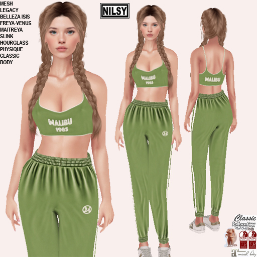 CROPPED TANK TOP AND SWEATPANTS,ALL BODIES