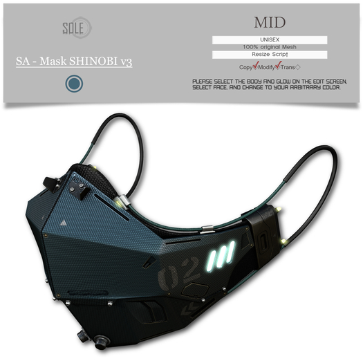 :::SOLE::: SA - Mask SHINOBI V3 (MID)