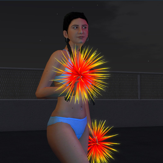 Rave Pompoms red / yellow