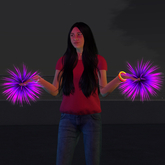 Rave Pompoms purple / blue