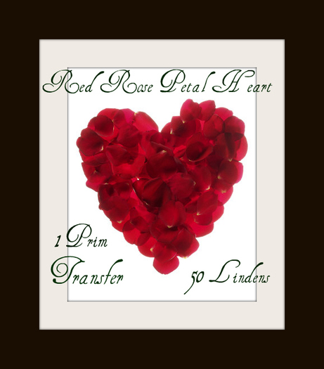 Red Rose Petal Heart