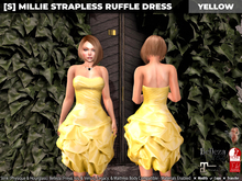 [S] Millie Strapless Ruffle Dress Yellow