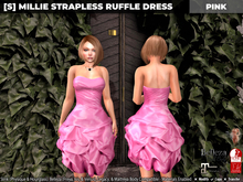 [S] Millie Strapless Ruffle Dress Pink