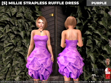 [S] Millie Strapless Ruffle Dress Purple