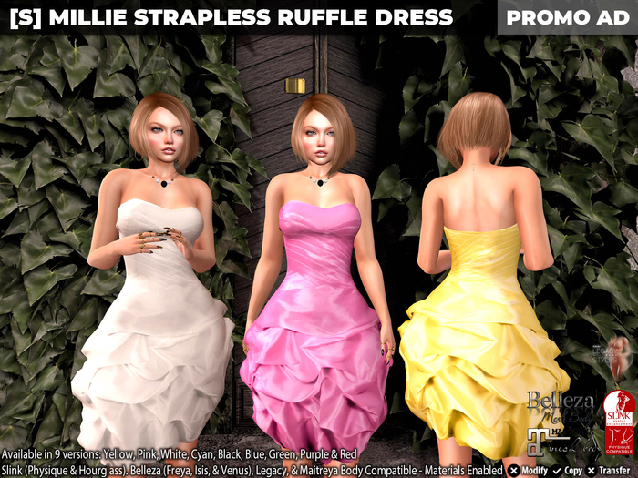 [S] Millie Strapless Ruffle Dress Demo