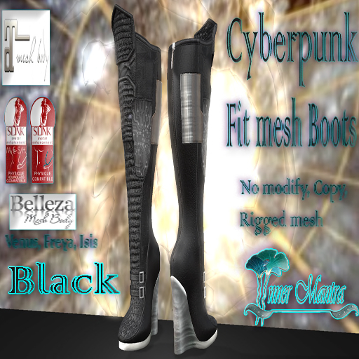 +Inner Manta+Cyberpunk Boots -BLACK-