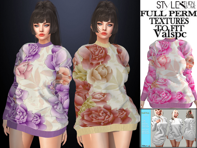 50% SALE-STYLES -Model VL-172- Texture FULL PERM -Flowers -v3