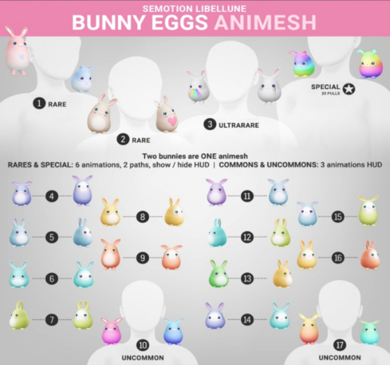 SEmotion Libellune Bunny Eggs Animesh #1 RARE