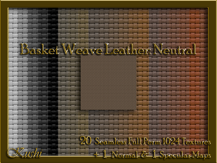 Basket Weave Leather Neutral Seamless Texture Set