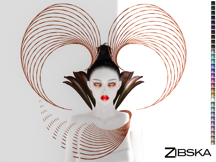 Zibska ~ Asdis Color Change Headpiece, Collar and Necklace