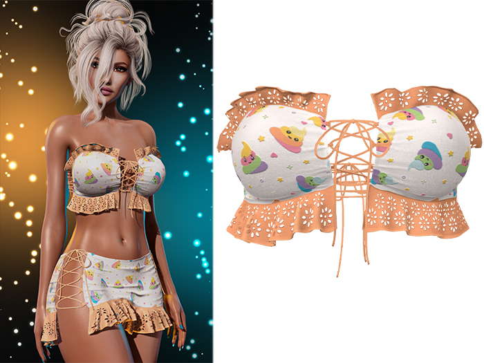 Iris Laced Up Ruffle Tube Top [Unicorn Poop] - Maitreya (+Petite) • Legacy • Freya