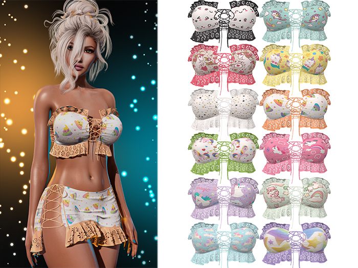 Iris Laced Up Ruffle Tube Top [Unicorn Pack] - Maitreya (+Petite) • Legacy • Freya