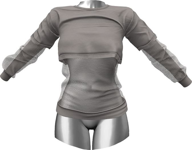 RIOT / Addison Crop Tee - Silver