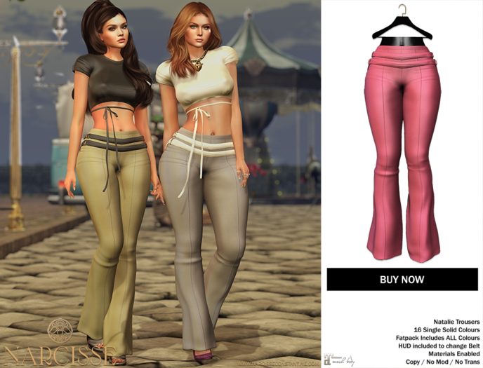 -Narcisse- ADD Natalie Trousers + Belt - Rose