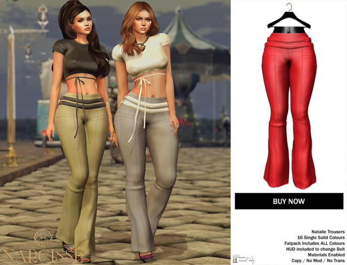 -Narcisse- ADD Natalie Trousers + Belt - Poppy