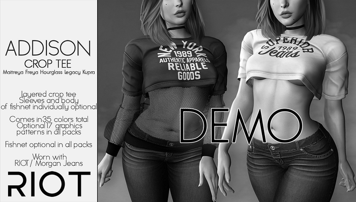 RIOT / Addison Crop Tee - Demo