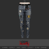 Legal Insanity - Jett discolored blue denim