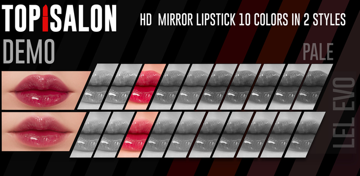 TOP1SALON - HD MIRROR LIPSTICK (Lelutka Evo) DEMO PALE+SUNNY