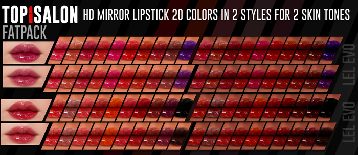 TOP1SALON - HD MIRROR LIPSTICK (Lelutka Evo) FATPACK TAN+COFFEE