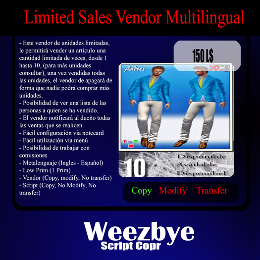 Limited Sales Vendor Multilingual (Eng-Esp) (Boxed)
