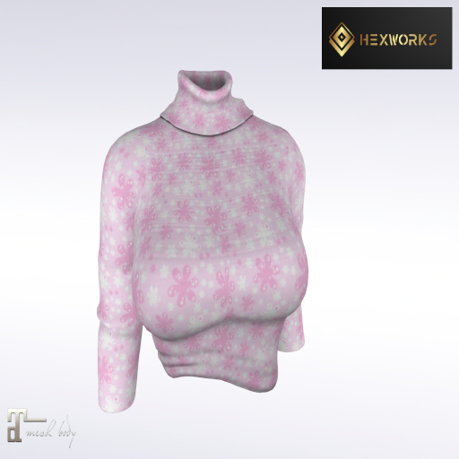 {H} Pink Flower Sweater 