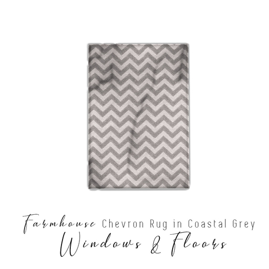 Farmhouse Area Rug Chevron - Coastal Grey