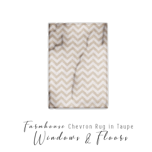 Farmhouse Area Rug Chevron -Taupe