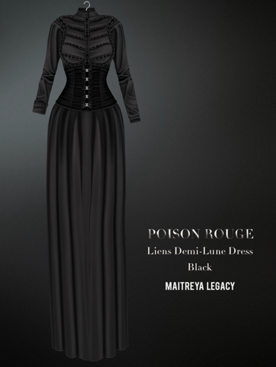 POISON ROUGE Liens Demi-Lune - Black 