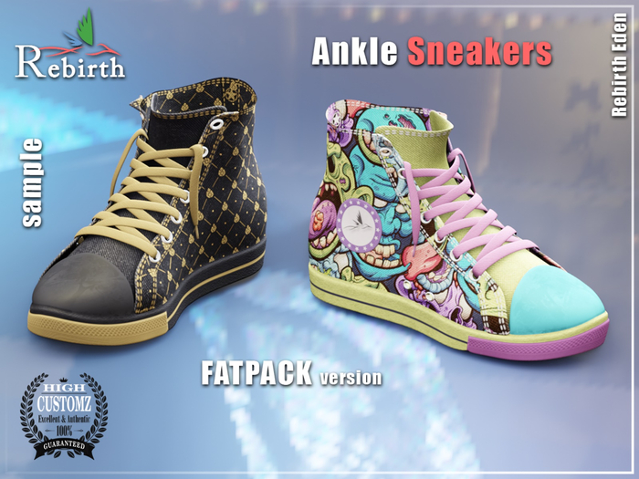 Ankle converse sneakers rigged for REBIRTH + unrigged - FATPACK