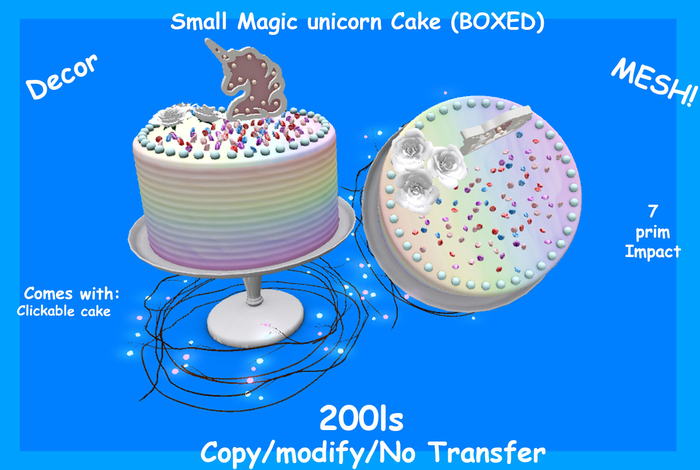 Small Magic unicorn Cake (BOXED)