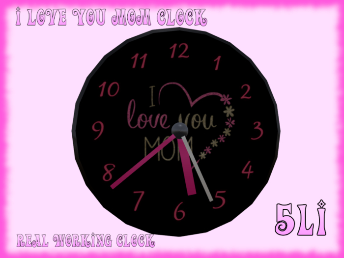 Clock: I love you Mom (Boxed)