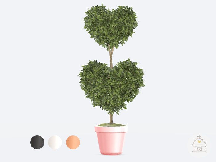 hive // double heart boxwood topiary