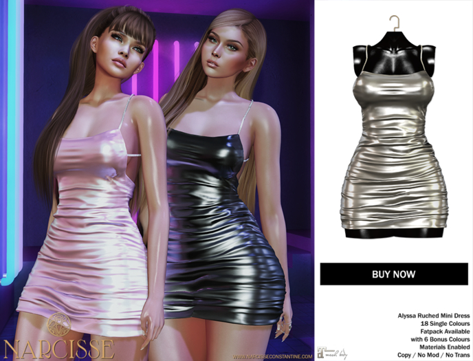 -Narcisse- ADD Alyssa Ruched Dress - Silver
