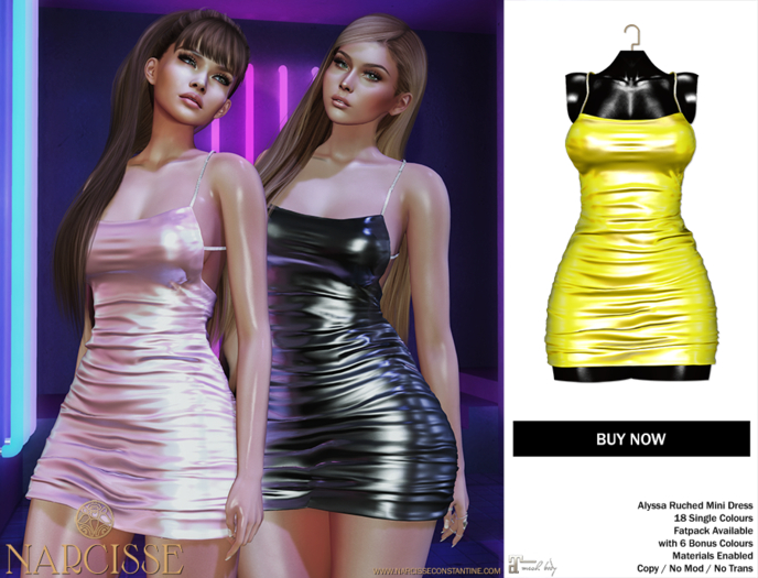-Narcisse- ADD Alyssa Ruched Dress - Neon Yellow